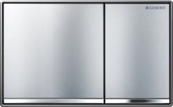 GEBERIT OMEGA 60 ovládacie tlačidlo pre dve splachovania, easy-to-clean, zinok, brúsený/lesklý chróm