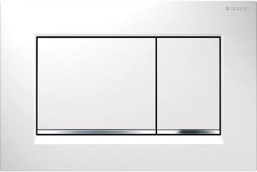 GEBERIT SIGMA 20 ovládacie tlačidlo pre dve splachovania, plast, biela/lesklý chróm