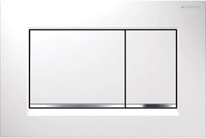 GEBERIT SIGMA 30 ovládacie tlačidlo pre dve splachovania, plast, biela/lesklý chróm