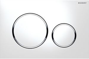 GEBERIT SIGMA 20 ovládacie tlačidlo pre dve splachovania, plast, biela/lesklý chróm