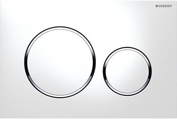 GEBERIT SIGMA 20 ovládacie tlačidlo pre dve splachovania, plast, biela/lesklý chróm