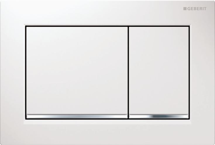 GEBERIT OMEGA 20 SQUARE ovládacie tlačidlo pre dve splachovania, plast, biela/lesklý chróm 115.080.KJ.1 Obrázek - Hlavní obrázek