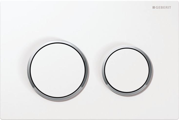 GEBERIT OMEGA 20 ovládacie tlačidlo pre dve splachovania, plast, biela/lesklý chróm 115.085.KJ.1 Obrázek - Hlavní obrázek