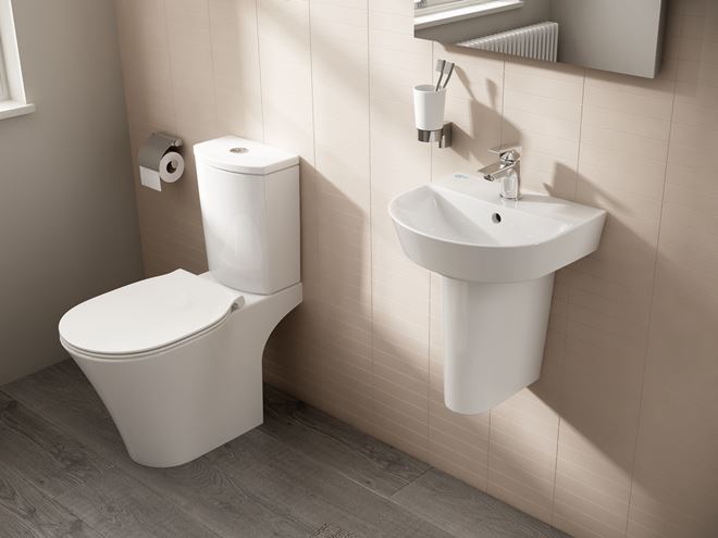 IDEAL STANDARD CONNECT AIR ARC umývadielko 40 cm, s otvorom pre batériu a prepadom E070101 Obrázek - fotka