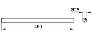 KEUCO REVA držiak uteráka 450 mm, chróm 12820010000 Technický nákres