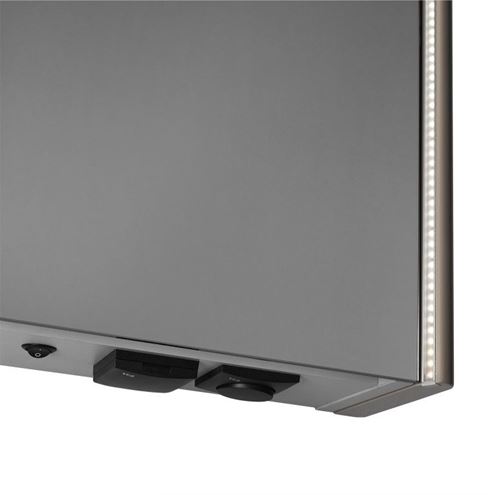 DŘEVOJAS ENZO GA3OE 120 zrkadlová skrinka 115,6x74,1x15,3 cm, osvetlenie s reguláciou stmievania, s vypínačom a el. zásuvkou, lamino/MDF, vysoko lesklá biela 59487 Obrázek - fotka