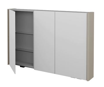 DŘEVOJAS ENZO GA3OE 120 zrkadlová skrinka 115,6x74,1x15,3 cm, osvetlenie s reguláciou stmievania, s vypínačom a el. zásuvkou, lamino/MDF, vysoko lesklá biela 59487 Obrázek - fotka