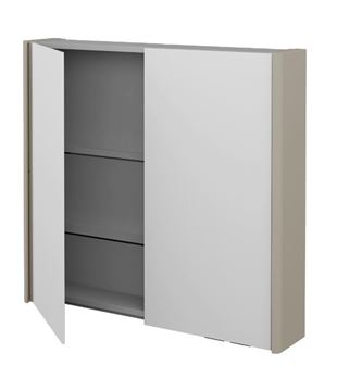 DŘEVOJAS ENZO GA2OE 80 zrkadlová skrinka 80,6x74,1x15,3 cm, osvetlenie s reguláciou stmievania, s vypínačom a el. zásuvkou, lamino/MDF, vysoko lesklá biela 59463 Obrázek - fotka