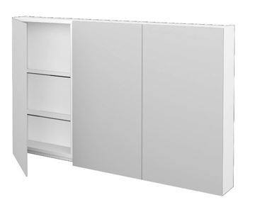 DŘEVOJAS PREMIUM GA3E 120 zrkadlová skrinka 120x73,9x13,8 cm, s el. zásuvkou, lamino, lesklá biela 49235 Obrázek - fotka