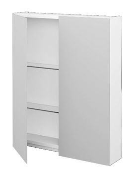 DŘEVOJAS PREMIUM GA2E 60 zrkadlová skrinka 60x73,9x13,8 cm, s el. zásuvkou, lamino, lesklá biela 49198 Obrázek - fotka