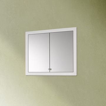 DŘEVOJAS GRID GA2OE 60 zrkadlová skrinka vstavaná 72,4x86,3x14 cm, osvetlenie, s el. zásuvkou, lamino, vysoko lesklá biela 49310 Obrázek - fotka