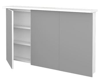 DŘEVOJAS SANI GA3O 120 zrkadlová skrinka 120x70,6x20,7 cm, osvetlenie, lamino, lesklá biela 134730 Obrázek - fotka