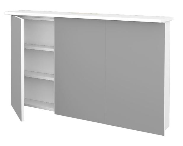 DŘEVOJAS SANI GA3O 120 zrkadlová skrinka 120x70,6x20,7 cm, osvetlenie, lamino, lesklá biela 134730 Obrázek - fotka