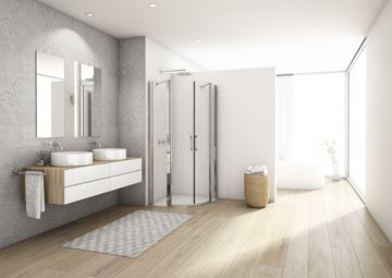 RONAL DIVERA D22ERB sprchový kút 90x90 cm, R550, krídlové dvere, sklo, aluchrom/Screen D22ERB 55 090 50 87 Obrázek - fotka