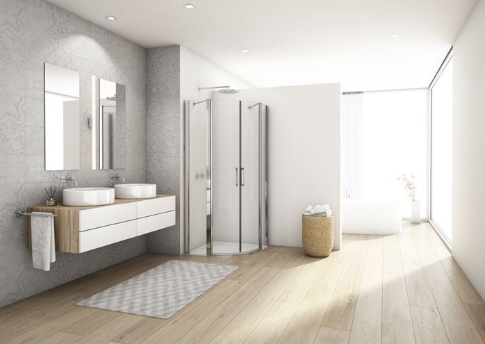 RONAL DIVERA D22ERB sprchový kút 90x90 cm, R550, krídlové dvere, sklo, aluchrom/Screen D22ERB 55 090 50 87 Obrázek - fotka