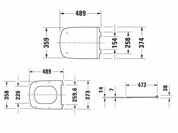 DURAVIT DURASTYLE WC sedadlo 0060510000 Technický nákres