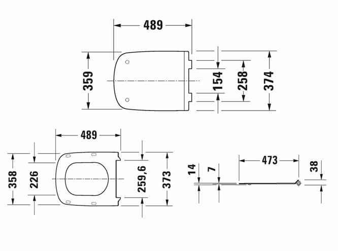 DURAVIT DURASTYLE WC sedadlo 0060510000 Technický nákres