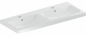 GEBERIT ICON LIGHT dvojumývadlo 120 cm, s 2 otvormi pre batérie a prepadom