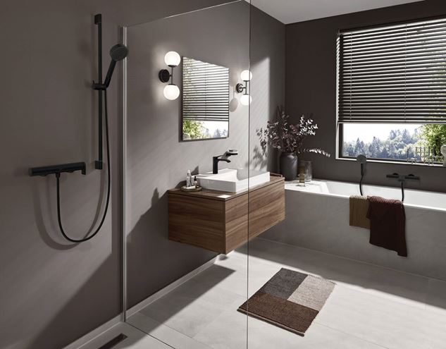 HANSGROHE PULSIFY SELECT S 3JET sprchová súprava 3-dielna, ručná sprcha pr. 105 mm, Relaxation 3 prúdy, hadica, držiak, matná čierna 24302670 Obrázek - fotka