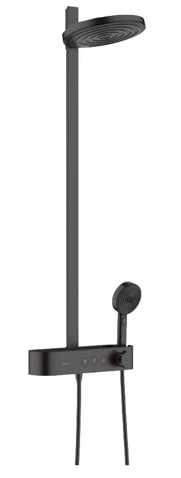 HANSGROHE PULSIFY S SHOWERPIPE 260 sprchový set s termostatickou batériou, horná sprcha, ručná sprcha s 3 prúdmi, tyč, hadica, EcoSmart, matná čierna