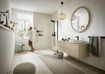 HANSGROHE PULSIFY S SHOWERPIPE 260 sprchový set s temostatickou batériou, horná sprcha, ručná sprcha s 3 prúdmi, tyč, hadica, matná čierna 24240670 Obrázek - fotka