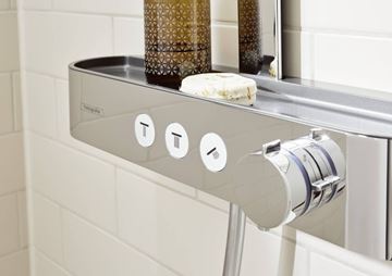 HANSGROHE PULSIFY S SHOWERPIPE 260 sprchový set s temostatickou batériou, horná sprcha, ručná sprcha s 3 prúdmi, tyč, hadica, matná čierna 24240670 Obrázek - fotka