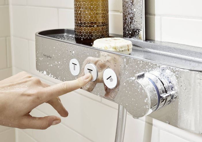HANSGROHE PULSIFY S SHOWERPIPE 260 sprchový set s temostatickou batériou, horná sprcha, ručná sprcha s 3 prúdmi, tyč, hadica, matná čierna 24240670 Obrázek - fotka