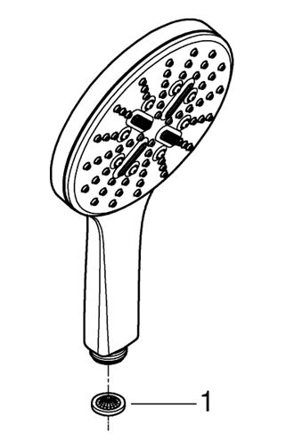GROHE RAINSHOWER SMARTACTIVE 130 ručná sprcha pr. 130 mm, 3 prúdy, Water Saving, chróm 26574000 Obrázek - fotka