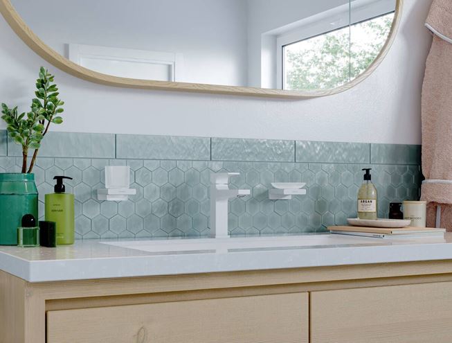 HANSGROHE METROPOL umývadlová stojanková batéria, s odtokovou súpravou, EcoSmart, matná biela 32507700 Obrázek - fotka