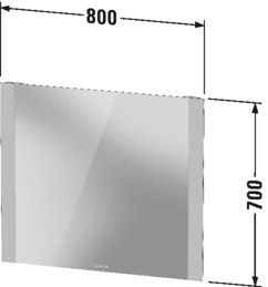 DURAVIT zrkadlo 80x70 cm, s osvetlením, so senzorom LM7876000000000 Technický nákres