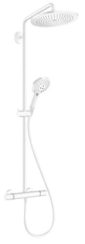 HANSGROHE CROMA SELECT S SHOWERPIPE 280 sprchový set s termostatickou batériou, horná sprcha, ručná sprcha s 2 prúdmi, tyč, hadica, matná biela 26890700 Obrázek - Hlavní obrázek