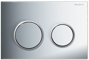 GEBERIT OMEGA 20 ovládacie tlačidlo pre dve splachovania, plast, lesklý/matný chróm