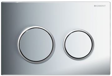 GEBERIT OMEGA 20 ovládacie tlačidlo pre dve splachovania, plast, lesklý/matný chróm