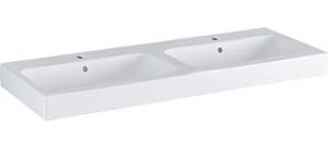 GEBERIT ICON dvojumývadlo 120 cm, s 2 otvormi pre batérie a prepadom