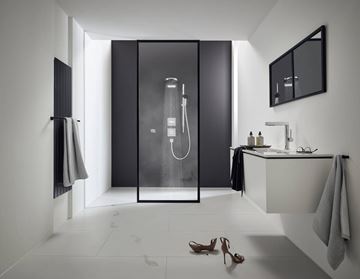 HANSGROHE PULSIFY S horná sprcha 260mm, 2 prúdy, s nástenným pripojením, EcoSmart, matná čierna 24151670 Obrázek - fotka
