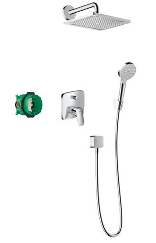 HANSGROHE CROMETTA E 240 sprchový set s podomietkovou batériou, horná sprcha, ručná sprcha s 3 prúdmi, hadica, držiak, kolienko, chróm 27957000 Obrázek - Hlavní obrázek