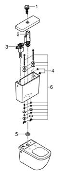 GROHE EURO CERAMIC WC kombi nádržka, bočný a zadný prívod vody, 2 množstvo splachovania, alpská biela 39333000 Obrázek - fotka