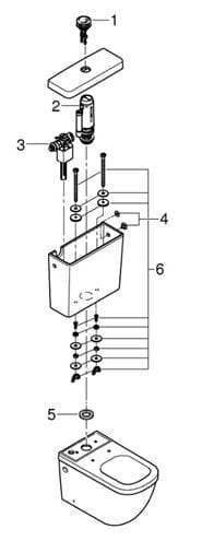 GROHE EURO CERAMIC WC kombi nádržka, bočný a zadný prívod vody, 2 množstvo splachovania, alpská biela 39333000 Obrázek - fotka