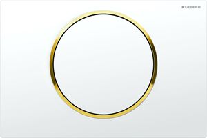 GEBERIT SIGMA 10 ovládacie tlačidlo splachovania, Štart/Stop, plast, biela/zlatá