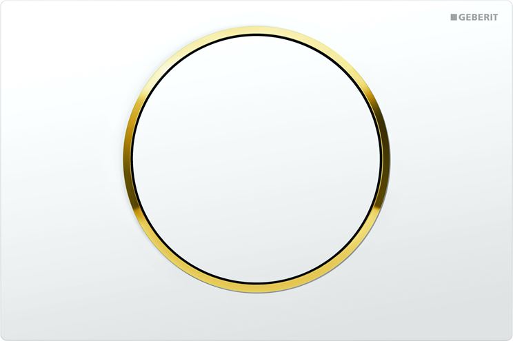 GEBERIT SIGMA 10 ovládacie tlačidlo splachovania, Štart/Stop, plast, biela/zlatá 115.758.KK.5 Obrázek - Hlavní obrázek