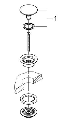 GROHE umývadlový výpust, click-clack, s prepadom, hard graphite 65807A00 Obrázek - fotka