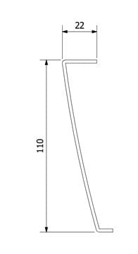 POLYSAN ISA 90 čelný panel k vaničkám 22x115mm, akrylát, biela 50812 Technický nákres