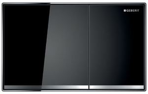 GEBERIT SIGMA 60 ovládacie tlačidlo pre dve splachovania, zinok/sklo, čierna/lesklý chróm