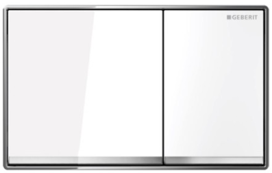 GEBERIT OMEGA 60 ovládacie tlačidlo pre dve splachovania, biela/lesklý chróm 115.081.SI.1 Obrázek - Hlavní obrázek