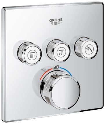 GROHE GROHTHERM SMARTCONTROL podomietková termostatická batéria, pre 3 spotrebiče, Water Saving, chróm 29126000 Obrázek - Hlavní obrázek
