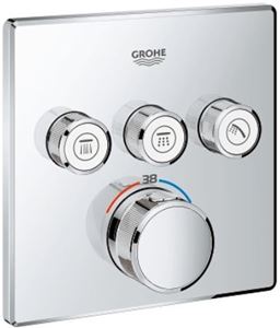 GROHE GROHTHERM SMARTCONTROL podomietková termostatická batéria, pre 3 spotrebiče, Water Saving, chróm