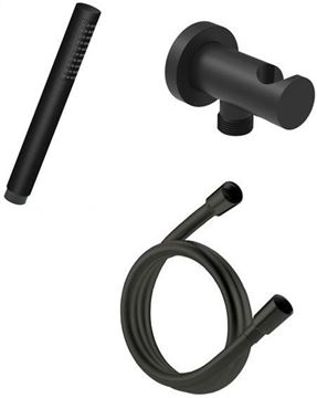 CONCEPT 200 BLACK sprchová súprava 3-dielna, ručná sprcha 197 mm, hadica, držiak, čierna PM09037/MB Obrázek - fotka