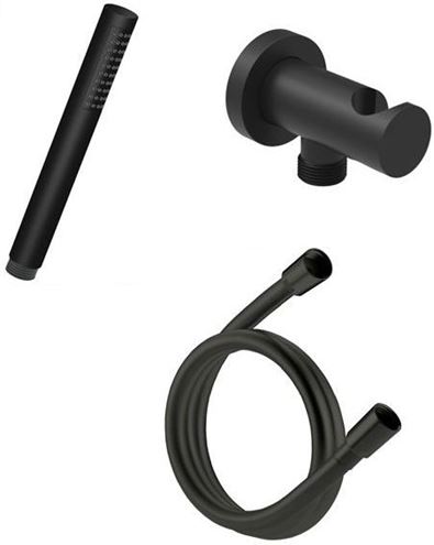 CONCEPT 200 BLACK sprchová súprava 3-dielna, ručná sprcha 197 mm, hadica, držiak, čierna PM09037/MB Obrázek - fotka