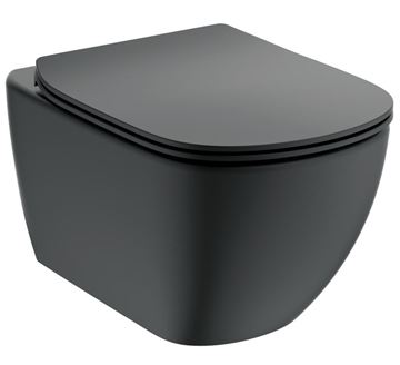 IDEAL STANDARD TESI závesné WC, so SoftClosing sedadlom, AquaBlade splachovanie, čierna
