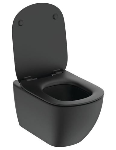 IDEAL STANDARD TESI závesné WC, so SoftClosing sedadlom, AquaBlade splachovanie, čierna T3546V3 Obrázek - fotka